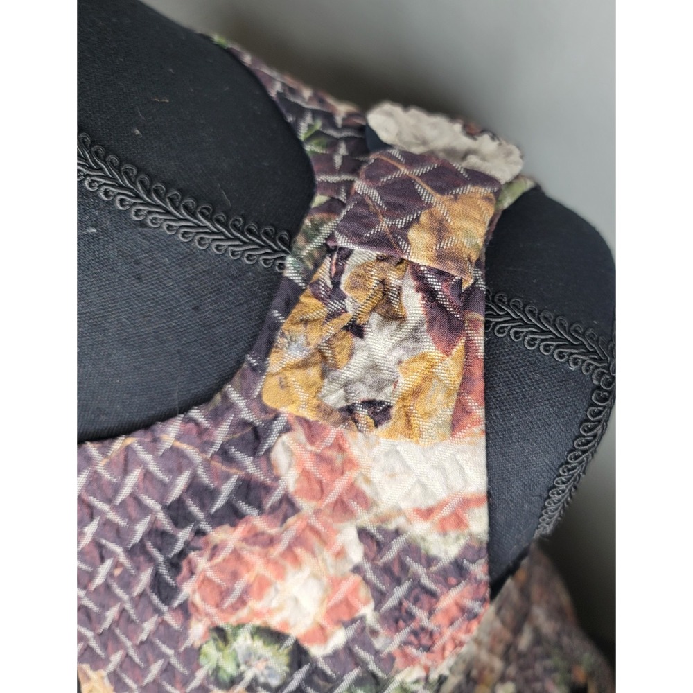 Tabitha Anthropologie Quilted Sheath Dress Size 2 Floral Textured Sleeveless - Picture 4 of 10
